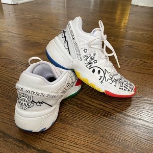 Adidas D.O.N. Issue #2 Basketball Shoes Size 4 (Big Kid)  White /Red/ Blue